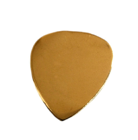 Brass Guitar Pick Blanks for Jewelry Making Wholesale 1" x 1 1/8" - 20 Gauge Deburred Tumbled Finish